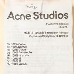 Acne Studios Light Beige Cotton Edlund Logo T-Shirt S