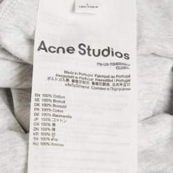 Pre Owned Acne Studios Grey Stockholm Print Jersey Distressed T-Shirt L