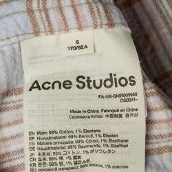 Pre Owned Acne Studios Blue Checkered Print Cotton Shirt S