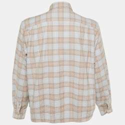 Pre Owned Acne Studios Blue Checkered Print Cotton Shirt S