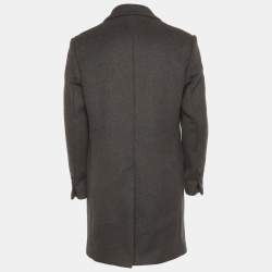 مملوكة مسبقًا Acne studios Grey Felt Wool Blend Gavin Overcoat S