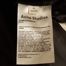 مملوكة مسبقًا Acne studios Grey Felt Wool Blend Gavin Overcoat S