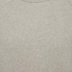 Pre Owned Acne Studios Grey Cotton Knit L Face Patch Sweatshirt S