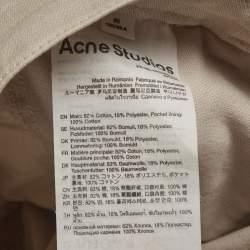 مملوكة مسبقًا Acne Studios Beige Textured Cotton Cargo Trousers L