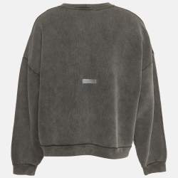 Pre Owned Acne Studios Grey Cotton Crewneck Oversized Sweatshirt M 