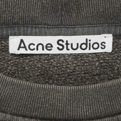 Pre Owned Acne Studios Grey Cotton Crewneck Oversized Sweatshirt M 