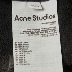 Pre Owned Acne Studios Grey Cotton Crewneck Oversized Sweatshirt M 