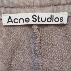 Pre Owned Acne Studios Light Taupe Cotton Jersey Washed Fleece Sweatpants L