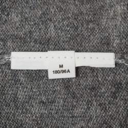 Pre Owned Acne Studios Grey Logo Embroidered Knit Kluxey Polo Sweater M