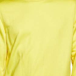 Pre Owned Acne Studios Yellow Knit Casey Crinkle Roundneck Sweatshirt M