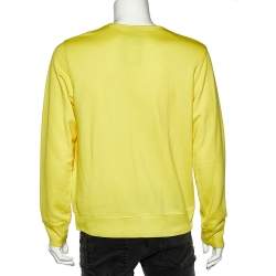Pre Owned Acne Studios Yellow Knit Casey Crinkle Roundneck Sweatshirt M