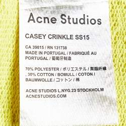 Pre Owned Acne Studios Yellow Knit Casey Crinkle Roundneck Sweatshirt M