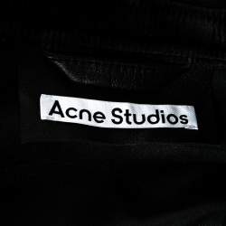 Acne Studios Black Leather Button Front Over Shirt Jacket L