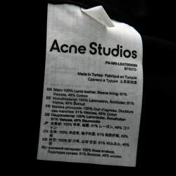 Acne Studios Black Leather Button Front Over Shirt Jacket L