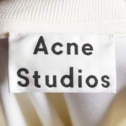 Pre Owned Acne Studios Off White Stretch Jersey Ribbed Neck Navid T-Shirt L