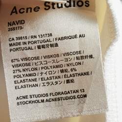 Pre Owned Acne Studios Off White Stretch Jersey Ribbed Neck Navid T-Shirt L