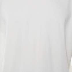 Pre Owned Acne Studios Off White Stretch Jersey Ribbed Neck Navid T-Shirt L