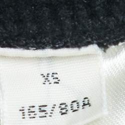 Pre Owned Acne Studios Black Logo Print Cotton Hooded Sweatshirt XS