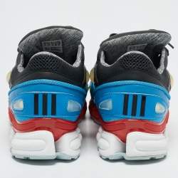 Adidas By Raf Simons Black/Blue Mesh and Leather Ozweego Sneakers Size 44