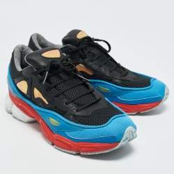 Adidas By Raf Simons Black/Blue Mesh and Leather Ozweego Sneakers Size 44