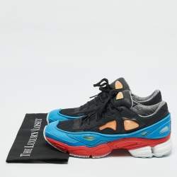 Adidas By Raf Simons Black/Blue Mesh and Leather Ozweego Sneakers Size 44