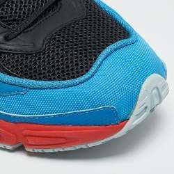 Adidas By Raf Simons Black/Blue Mesh and Leather Ozweego Sneakers Size 44
