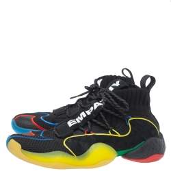 Adidas x Pharrell Williams Crazy Byw Lvl X Multicolor Mesh And Suede Sneakers Size 45.5