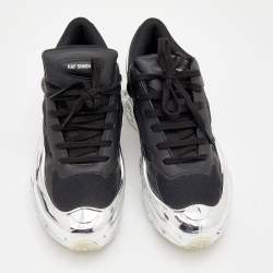 Adidas By Raf Simons Black/Silver Mesh And Leather Ozweego Core Sneakers Size 39