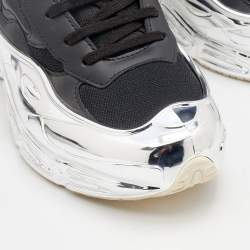 Adidas By Raf Simons Black/Silver Mesh And Leather Ozweego Core Sneakers Size 39