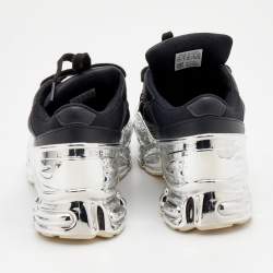 Adidas By Raf Simons Black/Silver Mesh And Leather Ozweego Core Sneakers Size 39