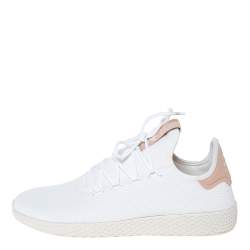 Pre Owned Pharrell Williams x Adidas White Cotton Knit PW Tennis Hu Sneakers Size 46