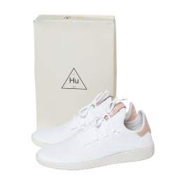 Pre Owned Pharrell Williams x Adidas White Cotton Knit PW Tennis Hu Sneakers Size 46