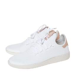 Pre Owned Pharrell Williams x Adidas White Cotton Knit PW Tennis Hu Sneakers Size 46