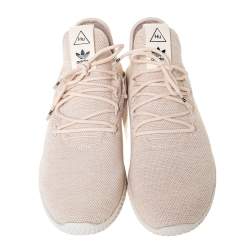 Pharrell Williams x Adidas Light Cream Cotton Knit PW Tennis Hu Sneakers Size 46
