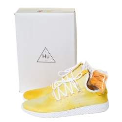 Pre Owned Pharrell Williams x Adidas Holi Yellow Cotton Knit PW Tennis Hu Sneakers Size 46