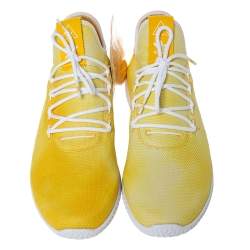 Pre Owned Pharrell Williams x Adidas Holi Yellow Cotton Knit PW Tennis Hu Sneakers Size 46