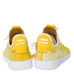 Pre Owned Pharrell Williams x Adidas Holi Yellow Cotton Knit PW Tennis Hu Sneakers Size 46