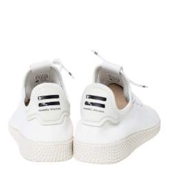 Pharrell Williams x Adidas White Cotton Knit PW Tennis Hu Sneakers Size 46