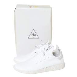 Pharrell Williams x Adidas White Cotton Knit PW Tennis Hu Sneakers Size 46