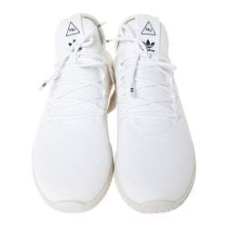 Pharrell Williams x Adidas White Cotton Knit PW Tennis Hu Sneakers Size 46
