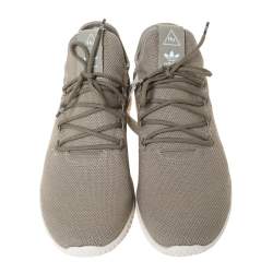 Pre Owned Pharrell Williams x Adidas Chalk Green Cotton Knit PW Tennis Hu Sneakers Size 46