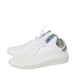 Pharrell Williams x Adidas White Cotton Knit PW Tennis Hu Sneakers Size 46