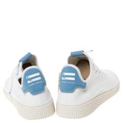 Pharrell Williams x Adidas White Cotton Knit PW Tennis Hu Sneakers Size 46