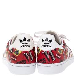 Pre Owned Adidas Multicolor Leather Superstar Nigo Bearfoot Sneaker Size 46
