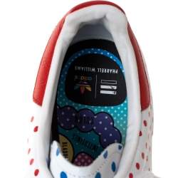 Pre Owned Adidas Pharrell Williams Stan Smith SPD White/Red Polka Dot Leather Sneakers Size 46.5