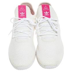 Pre Owned Pharrell Williams x Adidas White Cotton Knit PW Tennis Hu Sneakers Size 46