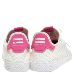 Pre Owned Pharrell Williams x Adidas White Cotton Knit PW Tennis Hu Sneakers Size 46