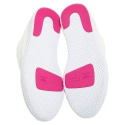 Pre Owned Pharrell Williams x Adidas White Cotton Knit PW Tennis Hu Sneakers Size 46