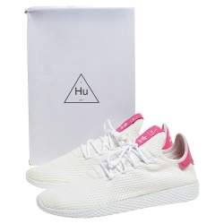 Pre Owned Pharrell Williams x Adidas White Cotton Knit PW Tennis Hu Sneakers Size 46