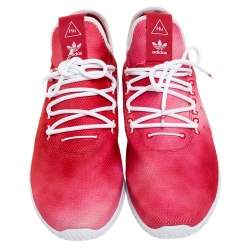 Pre Owned Pharrell Williams x Adidas Red Cotton Knit PW Tennis Hu Sneakers Size 46
